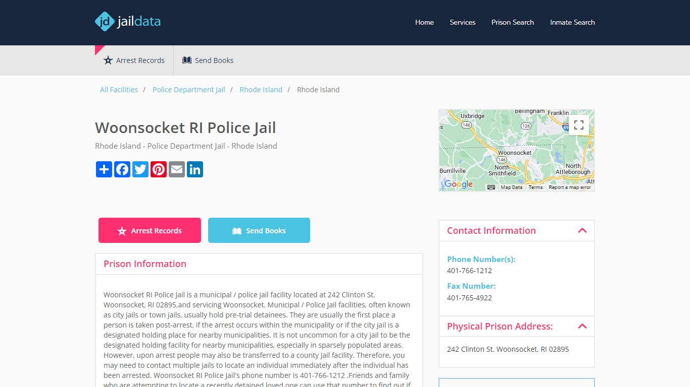 Woonsocket RI Police Jail Inmate Search and Prisoner Info - Woonsocket, RI